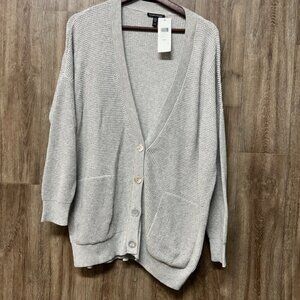 NWT Eileen Fisher Organic Cotton Boyfriend Cardigan in Moon